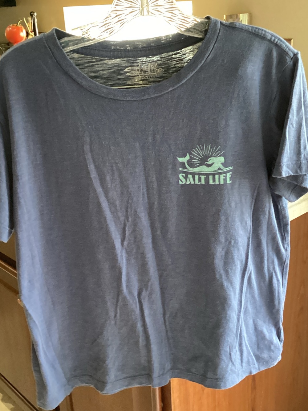 Salt Life Navy Tee with Mint Graphic - Kids Short Sleeve